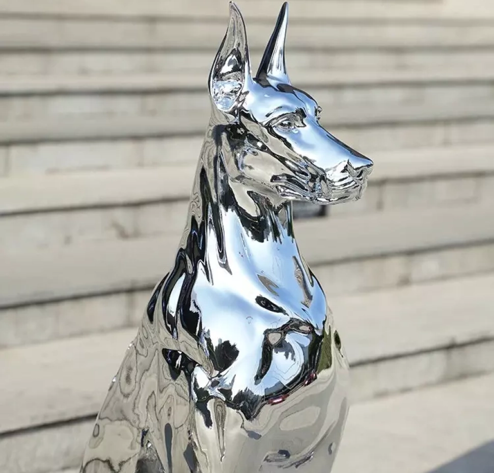 Sculpture Chien doberman